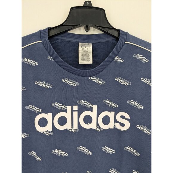 Adidas Sweatshirt Men Size M Monogram Logo Print Pullover Streetwear Athleisure - Picture 4 of 8